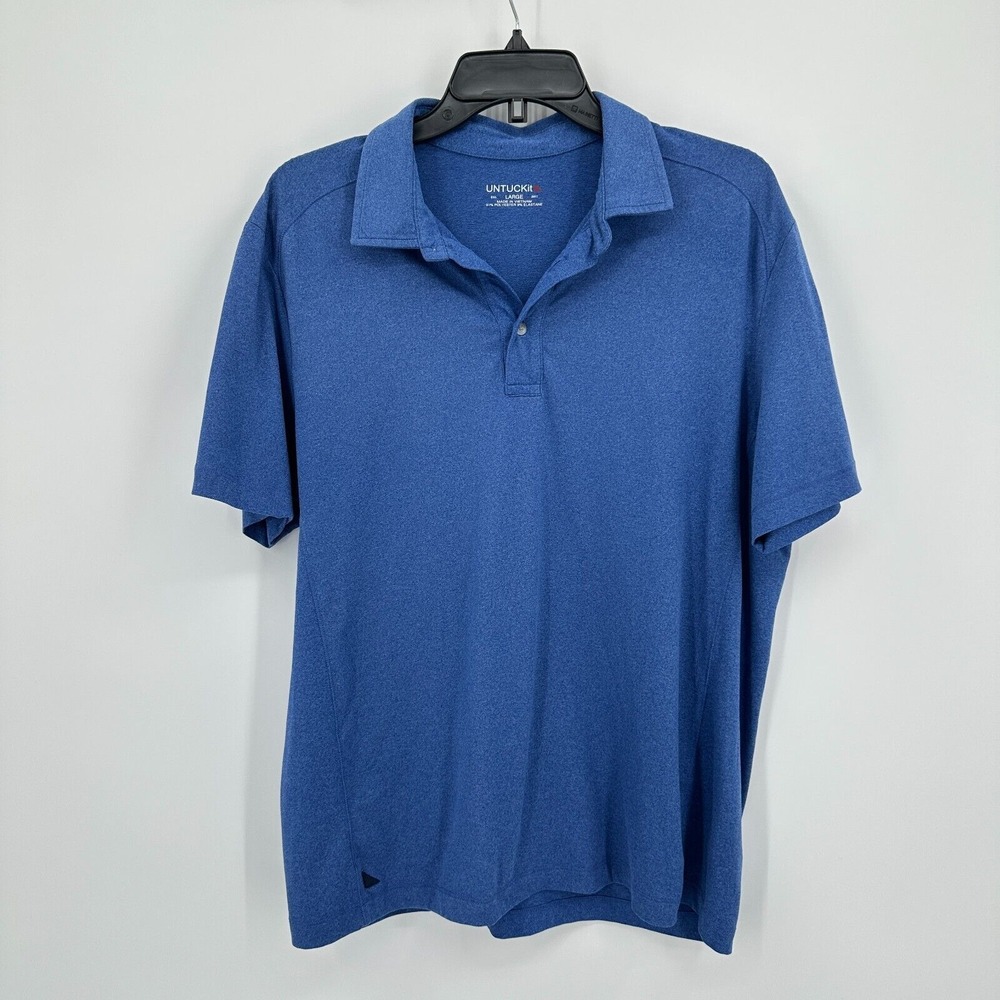 UNTUCKit Polo Shirt Clavidor Mens Large Blue Designer Golf‎ Preppy Regular Fit